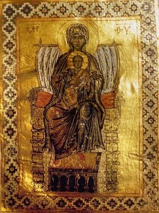 Theotokos Panachranta. Mid-11th-century Kievan illumination from the Gertrude Psalter.